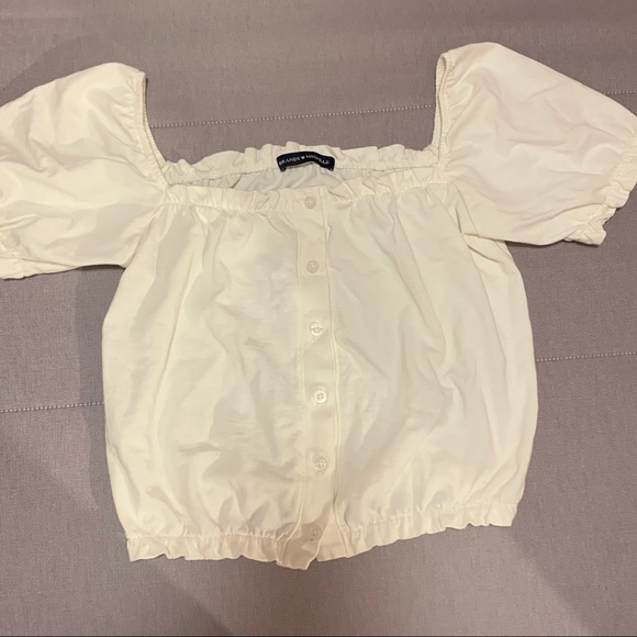 Brandy melville white top (mira button top) - Picture 2 of 4
